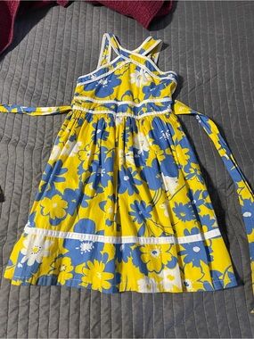 Girls Yellow & Blue Floral Sundress
